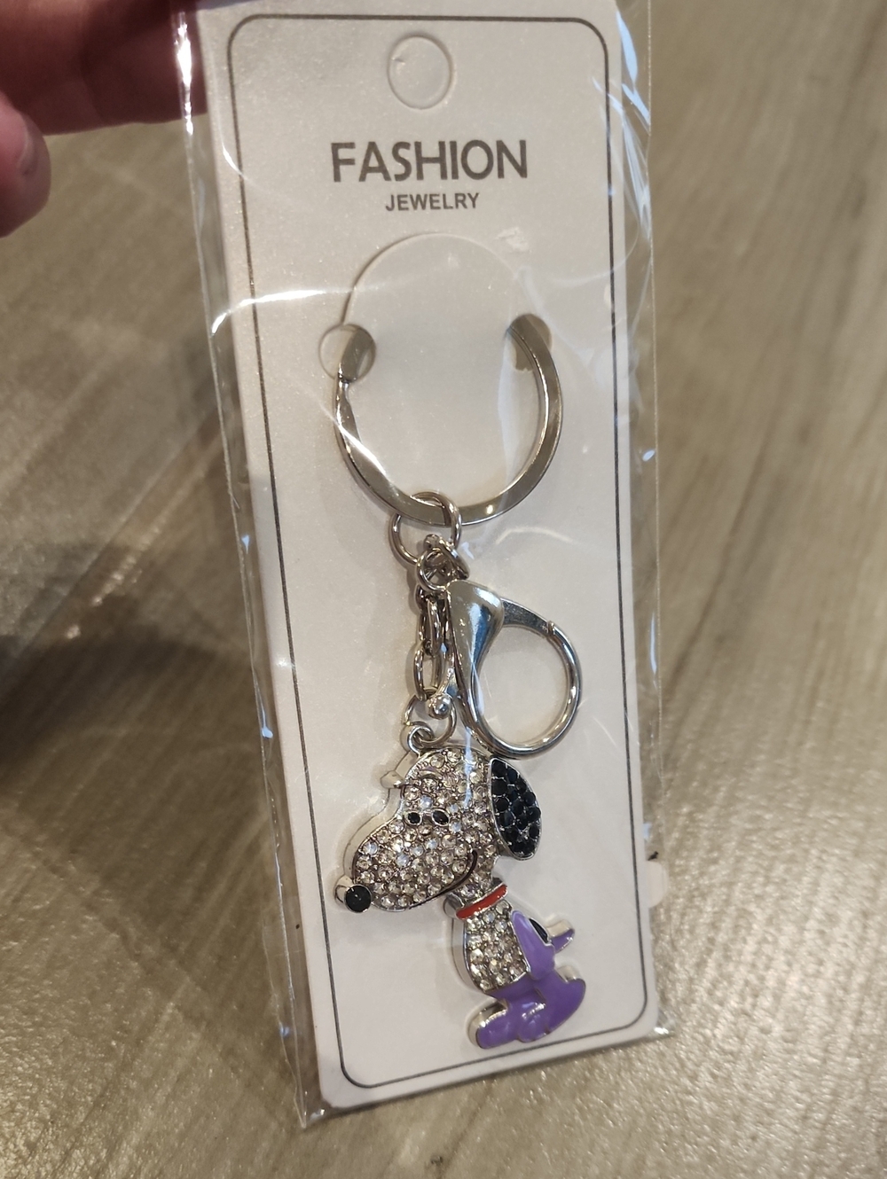NWT Snoopy Keychain/Charm (Silver/purple)
